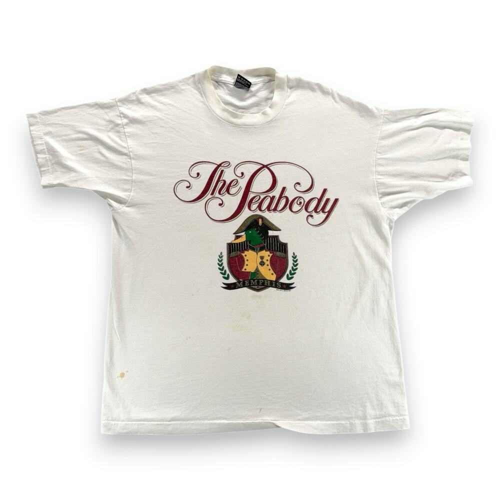Vintage Peabody Hotel Shirt Adult EXTRA LARGE White Memphis Ducks USA 90s